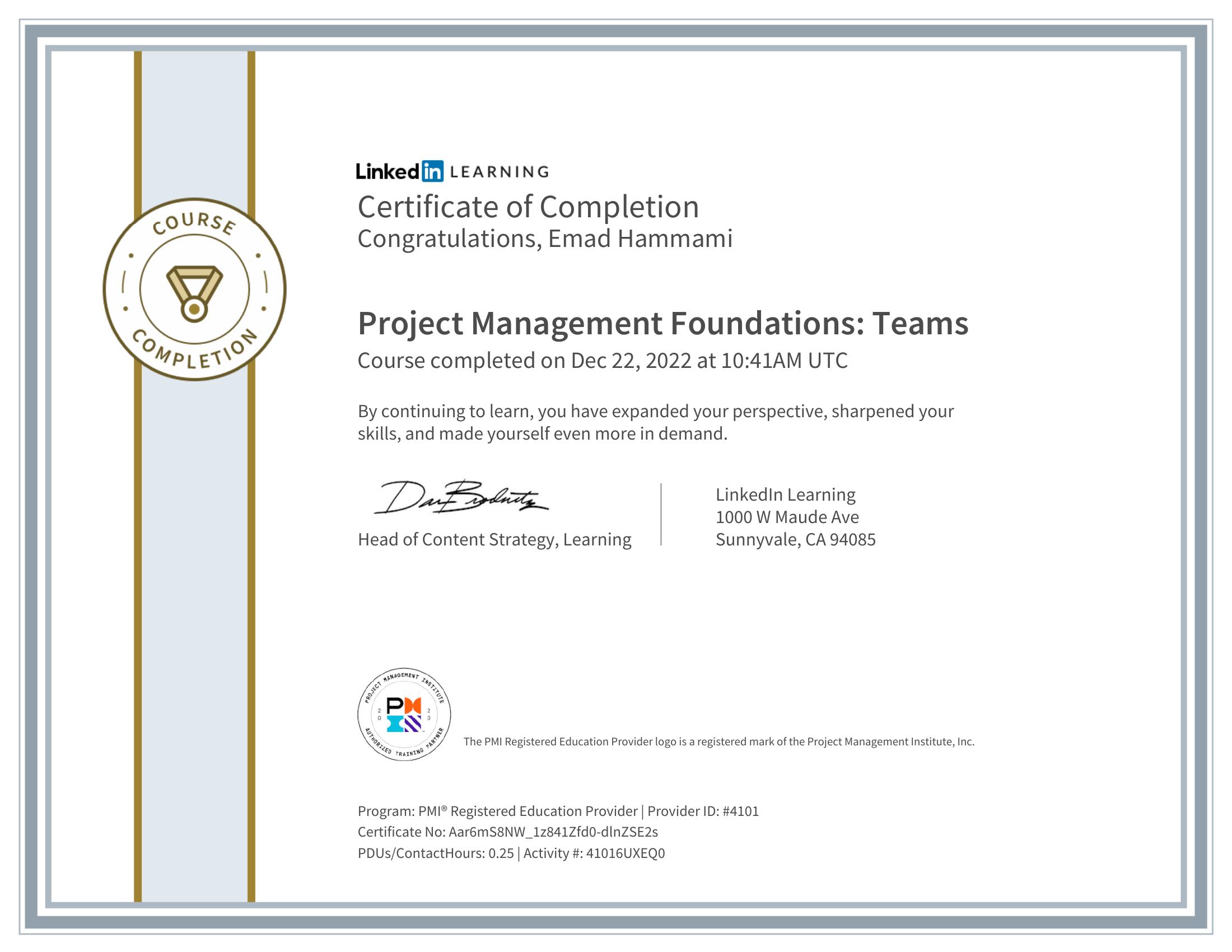 Managing Project Stakeholders Certificate